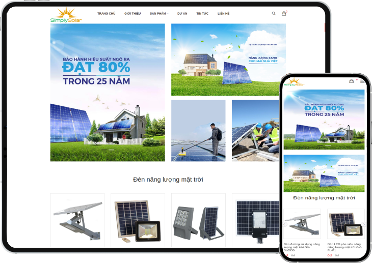 Website bán hàng thiết bị năng lượng mặt trời