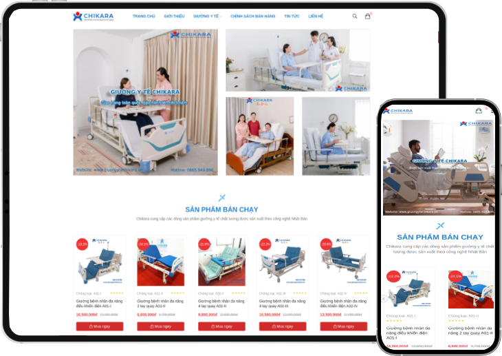 Website bán hàng thiết bị y tế