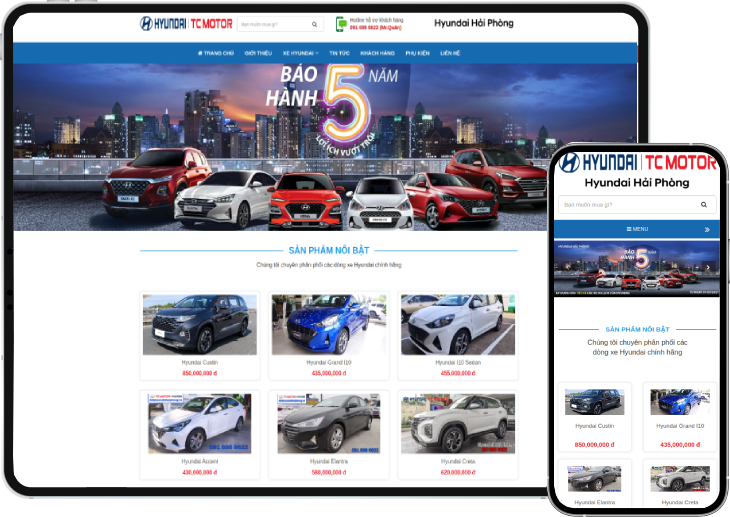 Website bán hàng ô tô Hyundai
