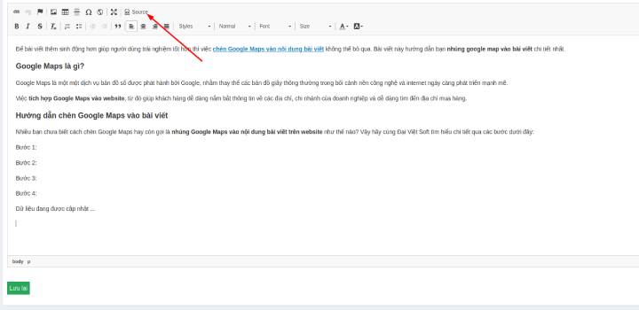 Hướng dẫn chèn Google Maps vào bài viết trên website