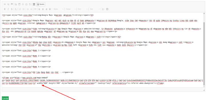 Hướng dẫn chèn Google Maps vào bài viết trên website