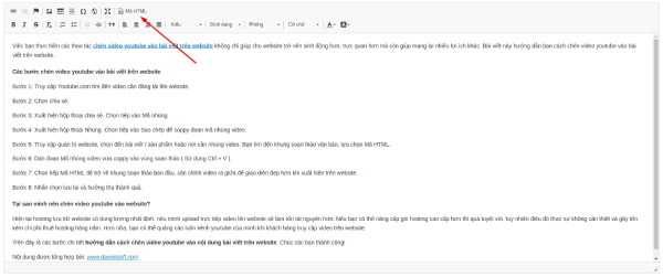 Upload video Youtube vào nội dung bài viết website
